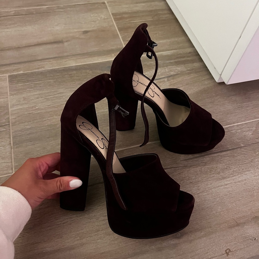 Jessica Simpson Dark Suede Heels